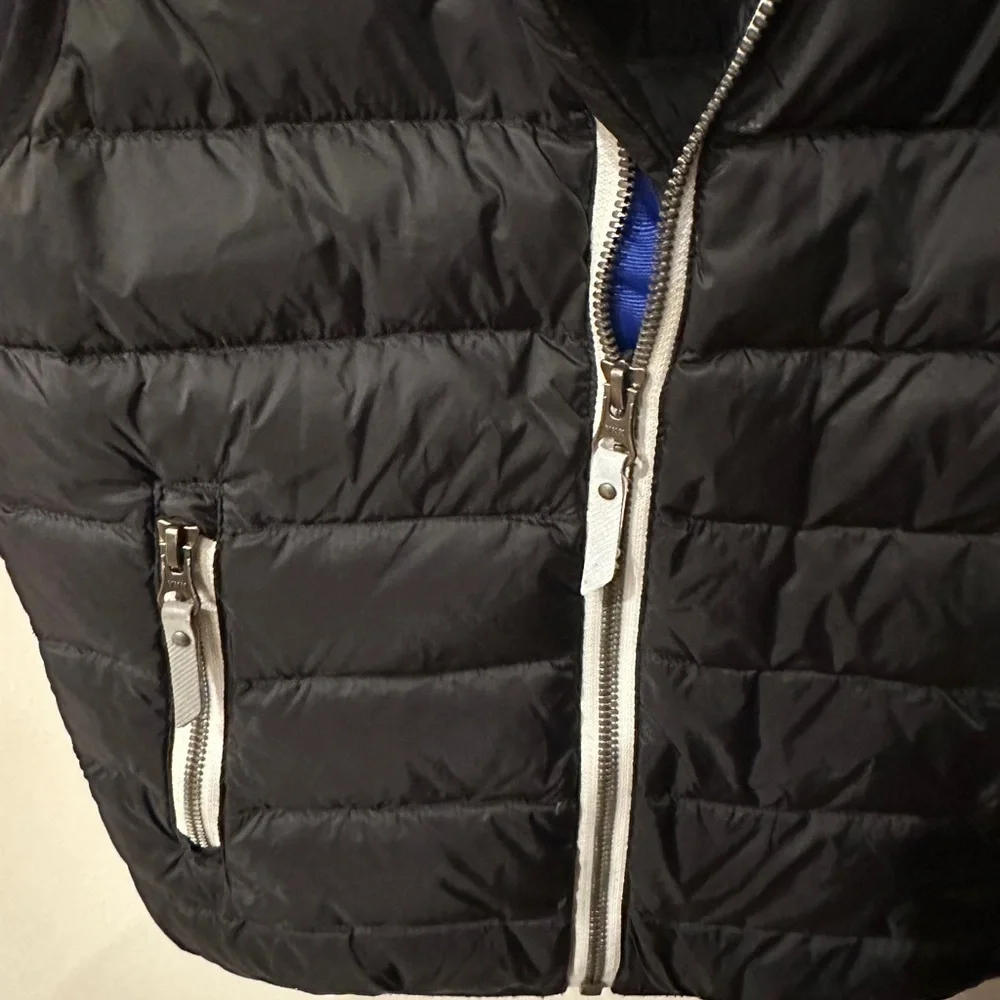 Black Puffer Vest with Blue Lining